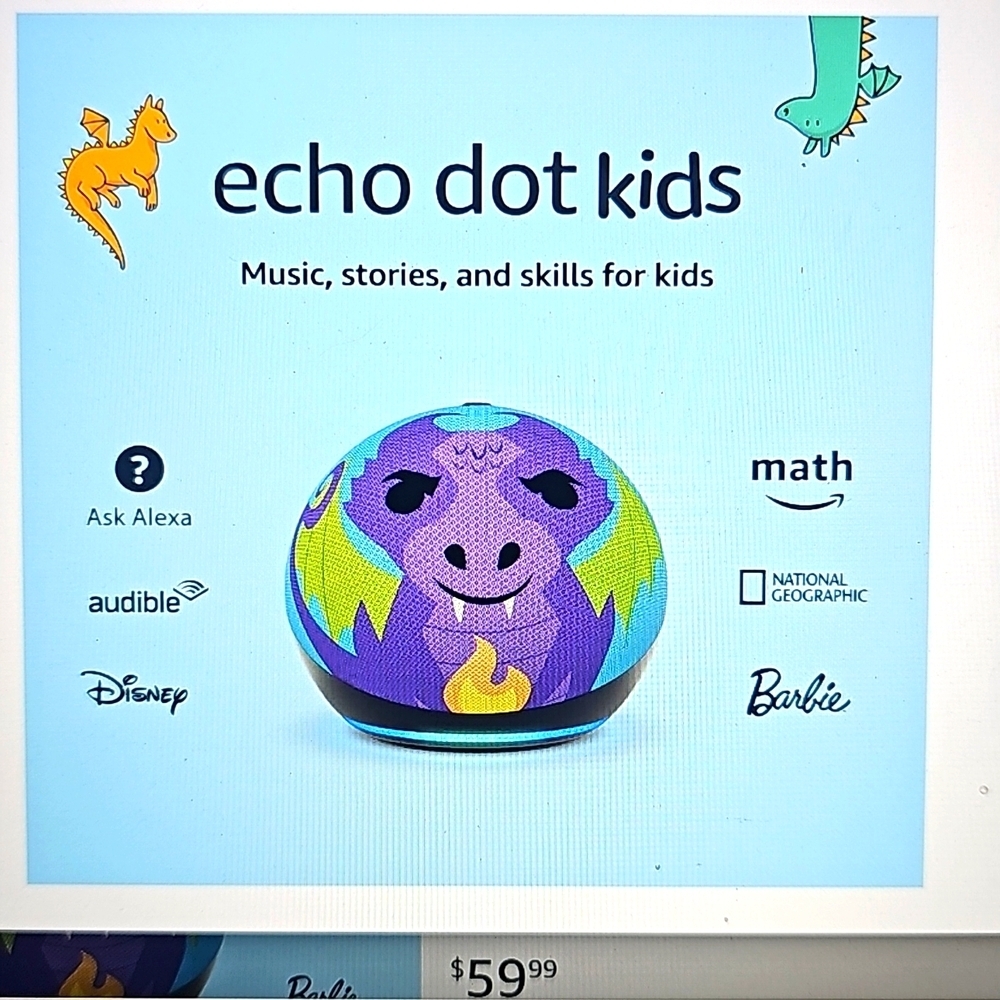 NWT Dragon Echo Dot kids Newest Model With parental controls